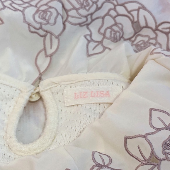 LIZ LISA Cream Blouse with Floral Embroidery - Picture 2 of 5